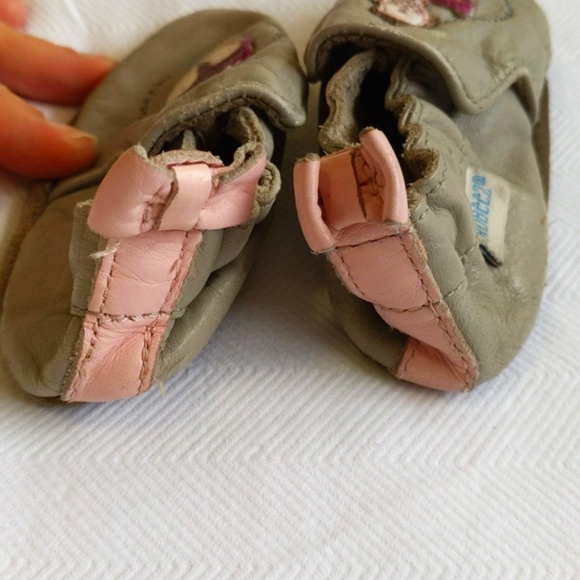 robeez genuine leather soft sole baby girl slippers crib shoes 0-6 months - Picture 4 of 8